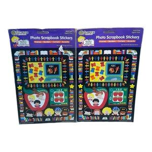 2 sheets VTG SANDYLION Memories of School Day Photo Scrapbook Stickers Frames